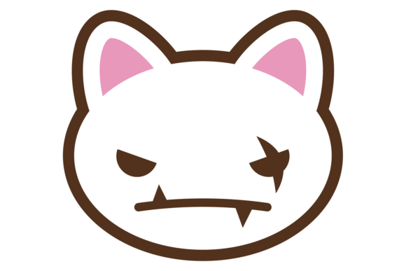 Angry Cat Emoji. Evil Face Animal Icon