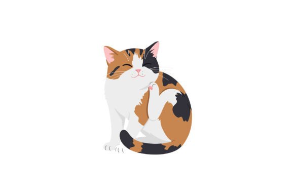 Calico Cat Sitting Playfully While Scrat