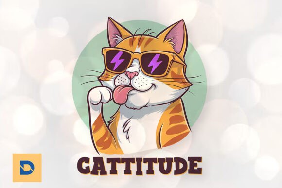 Cattitude Funny Cat Pun PNG
