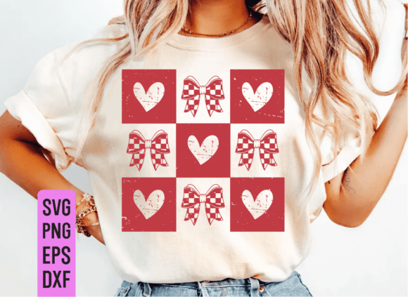 Checkered Valentine’s SVG, Coquette SVG