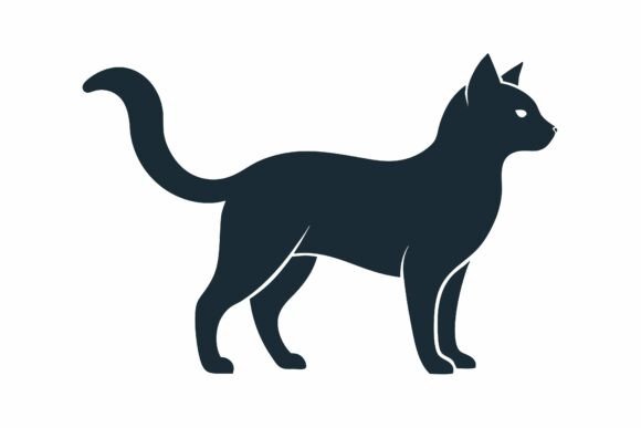 Clean, Simple Cat Vector Silhouette Art