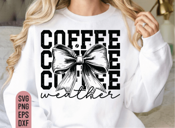 Coffee Weather, Coffee Coquette Bow SVG