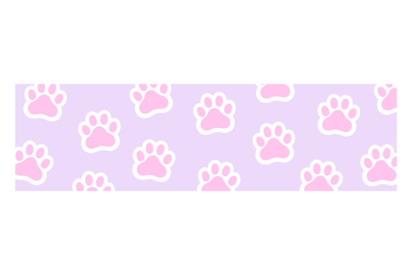Cute Cat Paw Washi Tape Color Pattern