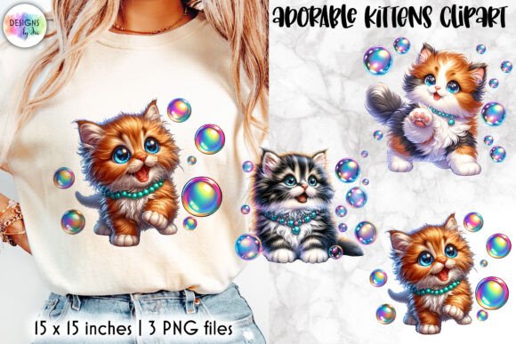 Cute Kitten Clipart, Cat Lover Print