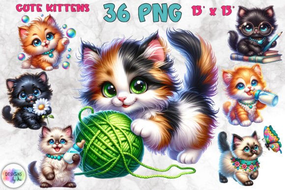 Cute Kittens Clipart, Cat Lover Bundle
