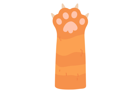 Pet Paw Icon. Cat Leg with Ginger Fur