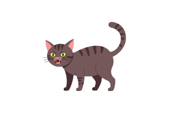 Playful Gray Cat with Bright Eyes in a M
