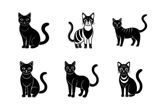 Simple Black Cat Graphic Design