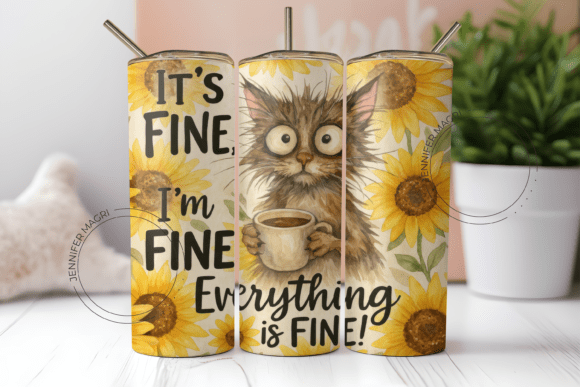 Tumbler Wrap Anxiety Funny Cat